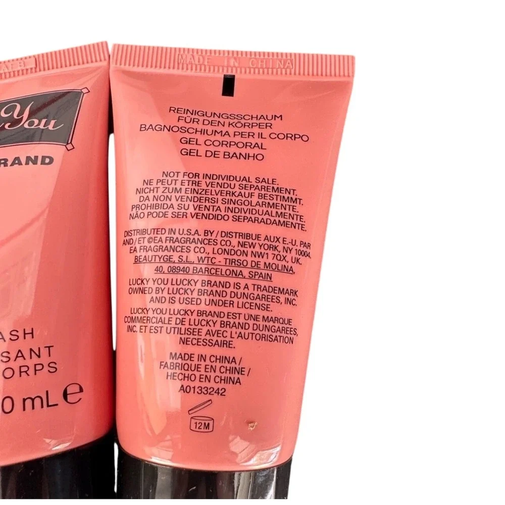 Lot of 4 Lucky Brand Lucky You Body Wash Gel Moussant Travel Size 1.7 oz Each